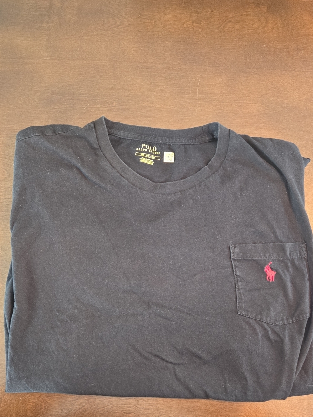 Polo by Ralph Lauren Black Short Sleeve Pocket Tee with Red Pony